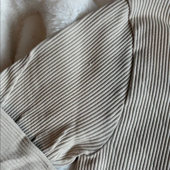 Garage Cream Ribbed Zip-Up Top - Picture 2 of 4